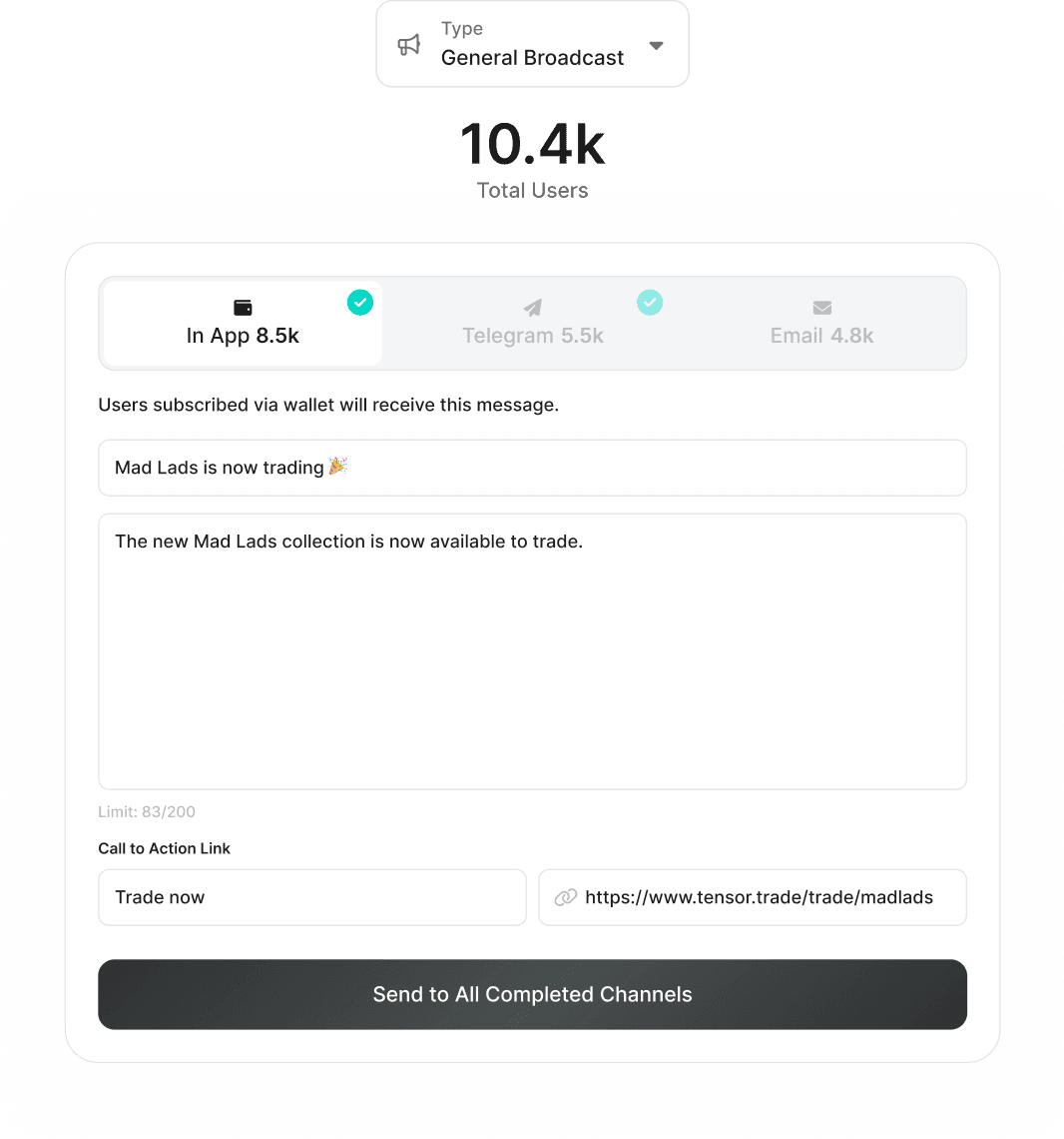 Broadcast dashboard